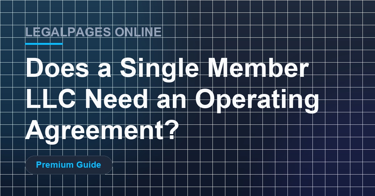 Single Member LLC Operating Agreement